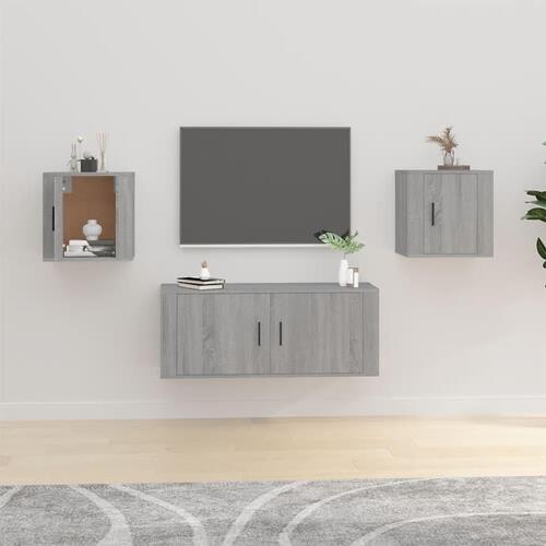 Væghængte tv-skabe 2 stk. 40x34,5x40 cm grå sonoma