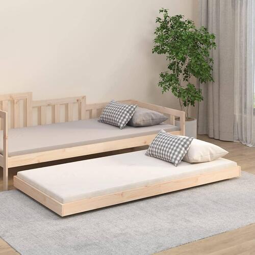 Sengestel 75x190 cm massivt fyrretræ sort