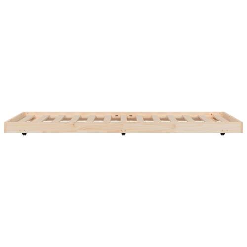 Sengestel 75x190 cm massivt fyrretræ sort