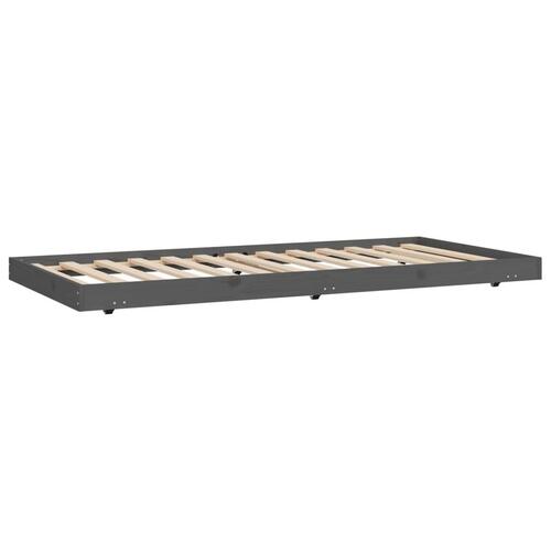 Sengestel 75x190 cm massivt fyrretræ grå