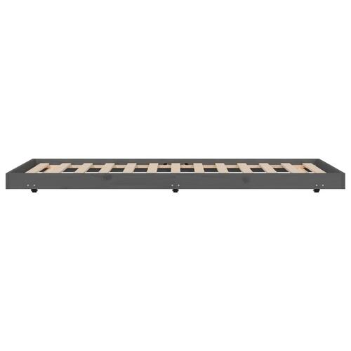 Sengestel 75x190 cm massivt fyrretræ grå