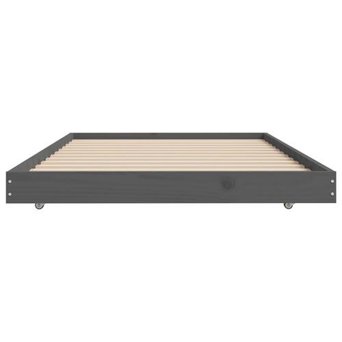 Sengestel 75x190 cm massivt fyrretræ grå