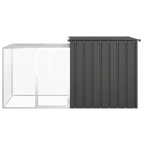 Hønsehus 200x91x100 cm galvaniseret stål antracitgrå