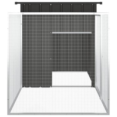 Hønsehus 200x91x100 cm galvaniseret stål antracitgrå