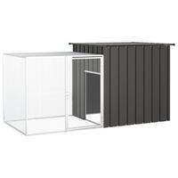 Kaninbur 200x91x100 cm galvaniseret stål antracitgrå