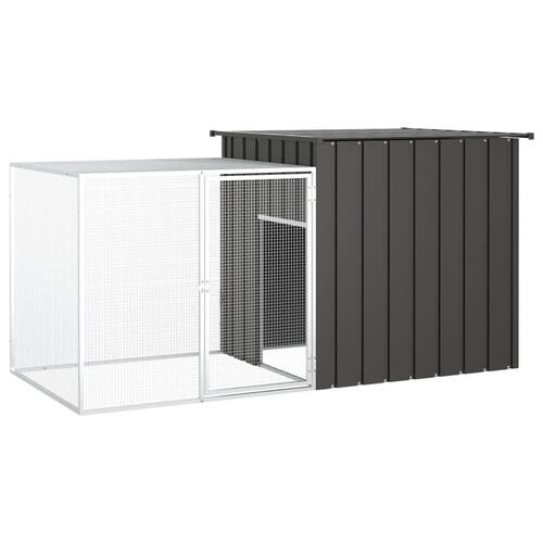 Kaninbur 200x91x100 cm galvaniseret stål antracitgrå