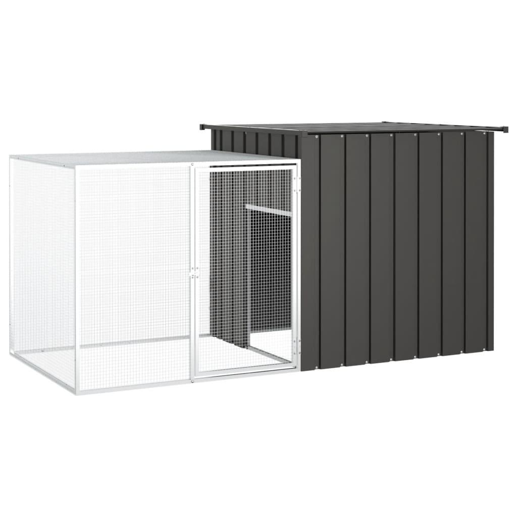 Kaninbur 200x91x100 cm galvaniseret stål antracitgrå