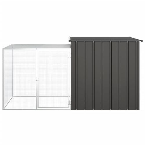 Kaninbur 200x91x100 cm galvaniseret stål antracitgrå