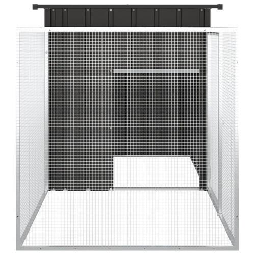 Kaninbur 200x91x100 cm galvaniseret stål antracitgrå