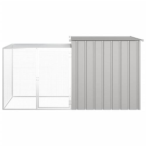 Kaninbur 200x91x100 cm galvaniseret stål grå