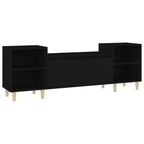 Tv-bord 160x35x55 cm konstrueret træ sort