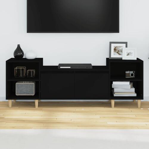 Tv-bord 160x35x55 cm konstrueret træ sort