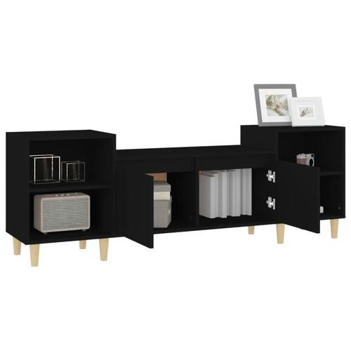 Tv-bord 160x35x55 cm konstrueret træ sort