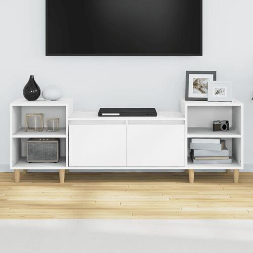 Tv-bord 160x35x55 cm konstrueret træ hvid
