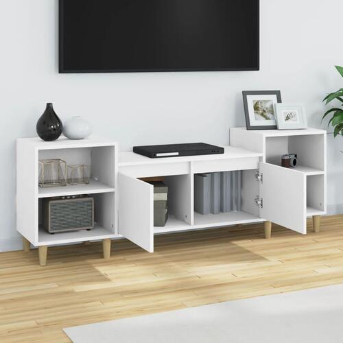 Tv-bord 160x35x55 cm konstrueret træ hvid