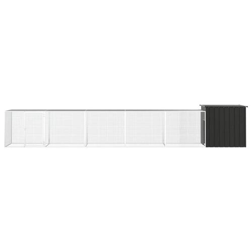 Hønsegård 600x91x100 cm galvaniseret stål antracitgrå