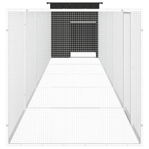 Hønsegård 600x91x100 cm galvaniseret stål antracitgrå