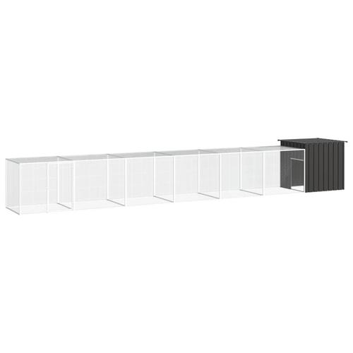 Hønsegård 700x91x100 cm galvaniseret stål antracitgrå