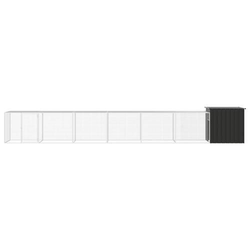 Hønsegård 700x91x100 cm galvaniseret stål antracitgrå