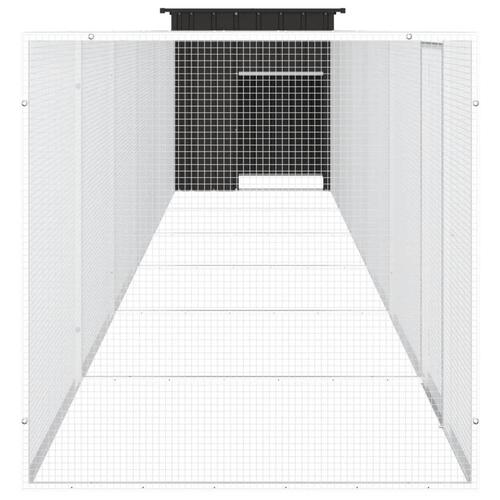 Hønsegård 700x91x100 cm galvaniseret stål antracitgrå