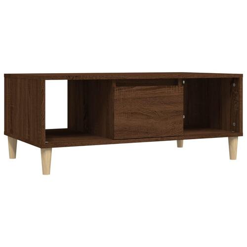 Sofabord 90x50x36,5 cm konstrueret træ brun egetræsfarve