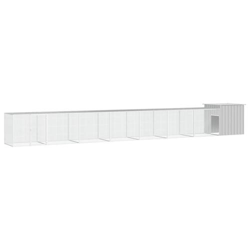 Hønsehus 800x91x100 cm galvaniseret stål grå