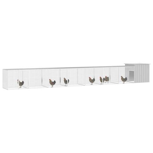 Hønsehus 800x91x100 cm galvaniseret stål grå