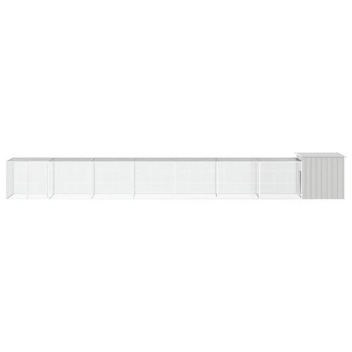 Hønsehus 800x91x100 cm galvaniseret stål grå