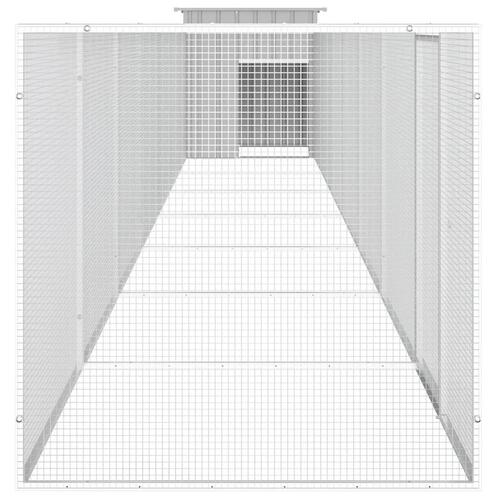 Hønsehus 800x91x100 cm galvaniseret stål grå