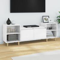 Tv-bord 160x35x55 cm konstrueret træ hvid højglans