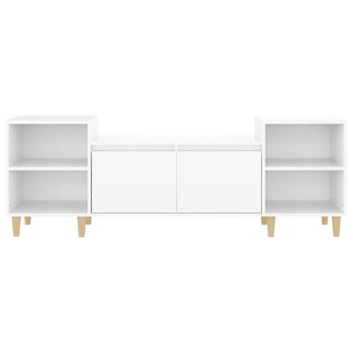 Tv-bord 160x35x55 cm konstrueret træ hvid højglans
