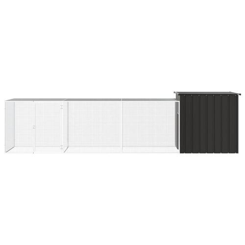 Hønsegård 400x91x100 cm galvaniseret stål antracitgrå
