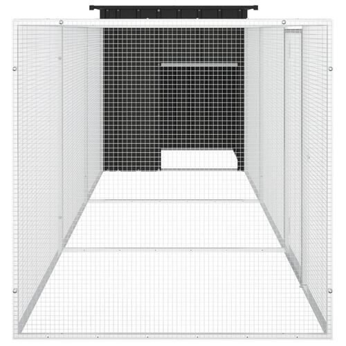 Hønsegård 400x91x100 cm galvaniseret stål antracitgrå
