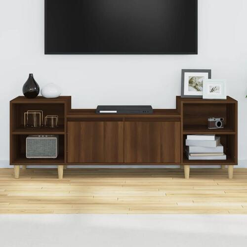 Tv-bord 160x35x55 cm konstrueret træ brun egetræsfarve