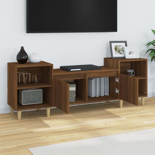 Tv-bord 160x35x55 cm konstrueret træ brun egetræsfarve