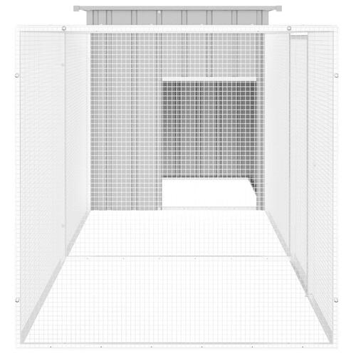 Hønsehus 300x91x100 cm galvaniseret stål grå