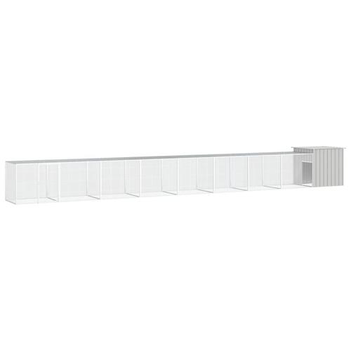 Hønsehus 900x91x100 cm galvaniseret stål grå