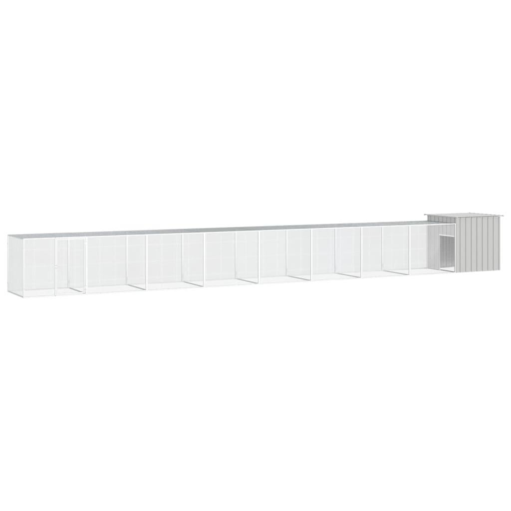 Hønsehus 900x91x100 cm galvaniseret stål grå