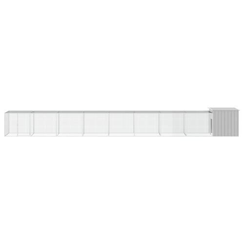Hønsehus 900x91x100 cm galvaniseret stål grå