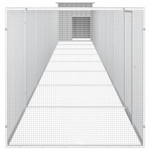 Hønsehus 900x91x100 cm galvaniseret stål grå