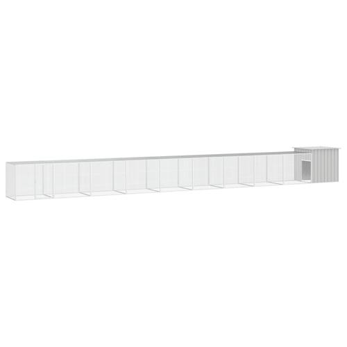 Hønsehus 1000x91x100 cm galvaniseret stål grå