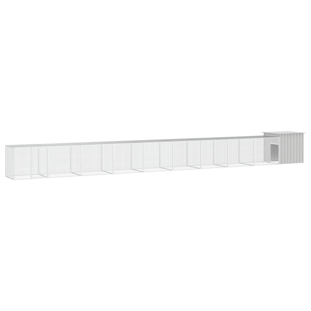 Hønsehus 1000x91x100 cm galvaniseret stål grå