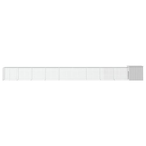Hønsehus 1000x91x100 cm galvaniseret stål grå