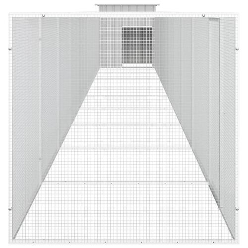 Hønsehus 1000x91x100 cm galvaniseret stål grå