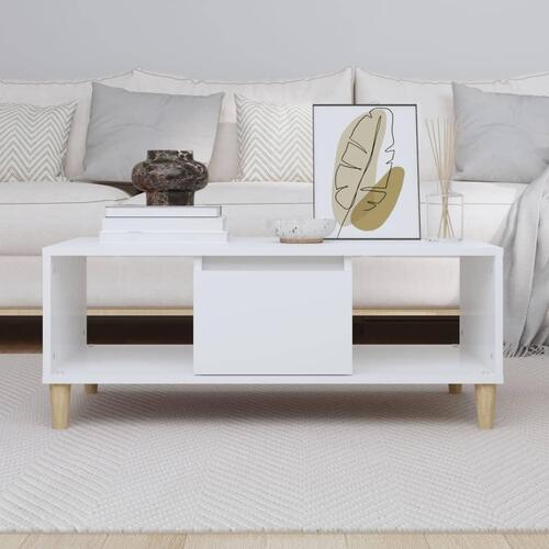 Sofabord 90x50x36,5 cm konstrueret træ hvid
