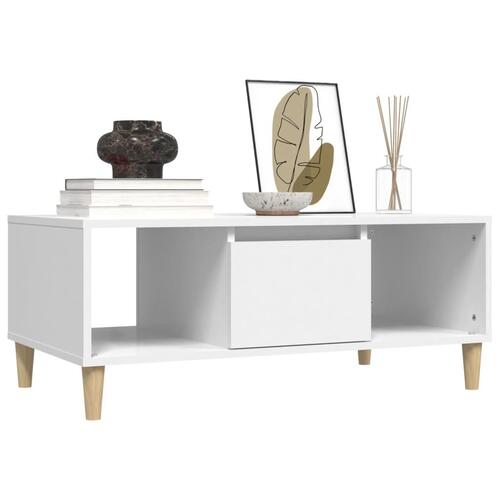 Sofabord 90x50x36,5 cm konstrueret træ hvid