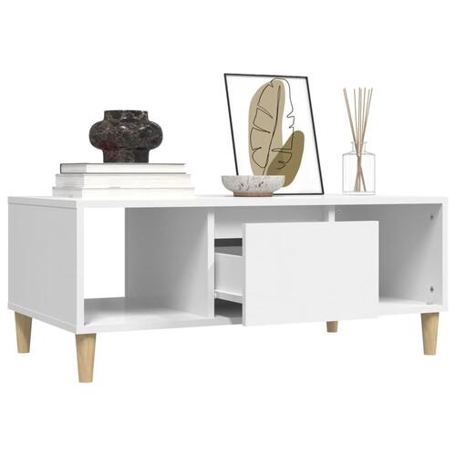 Sofabord 90x50x36,5 cm konstrueret træ hvid