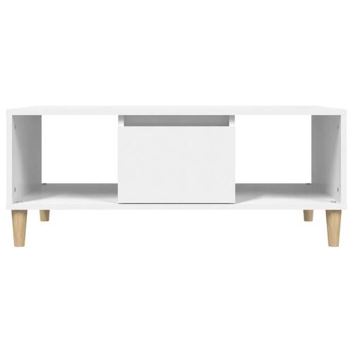 Sofabord 90x50x36,5 cm konstrueret træ hvid