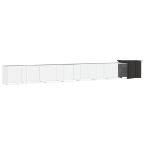 Hønsegård 800x91x100 cm galvaniseret stål antracitgrå