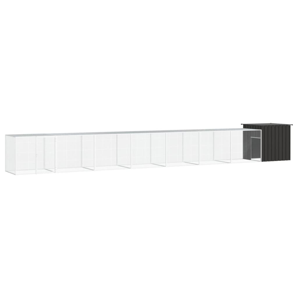 Hønsegård 800x91x100 cm galvaniseret stål antracitgrå